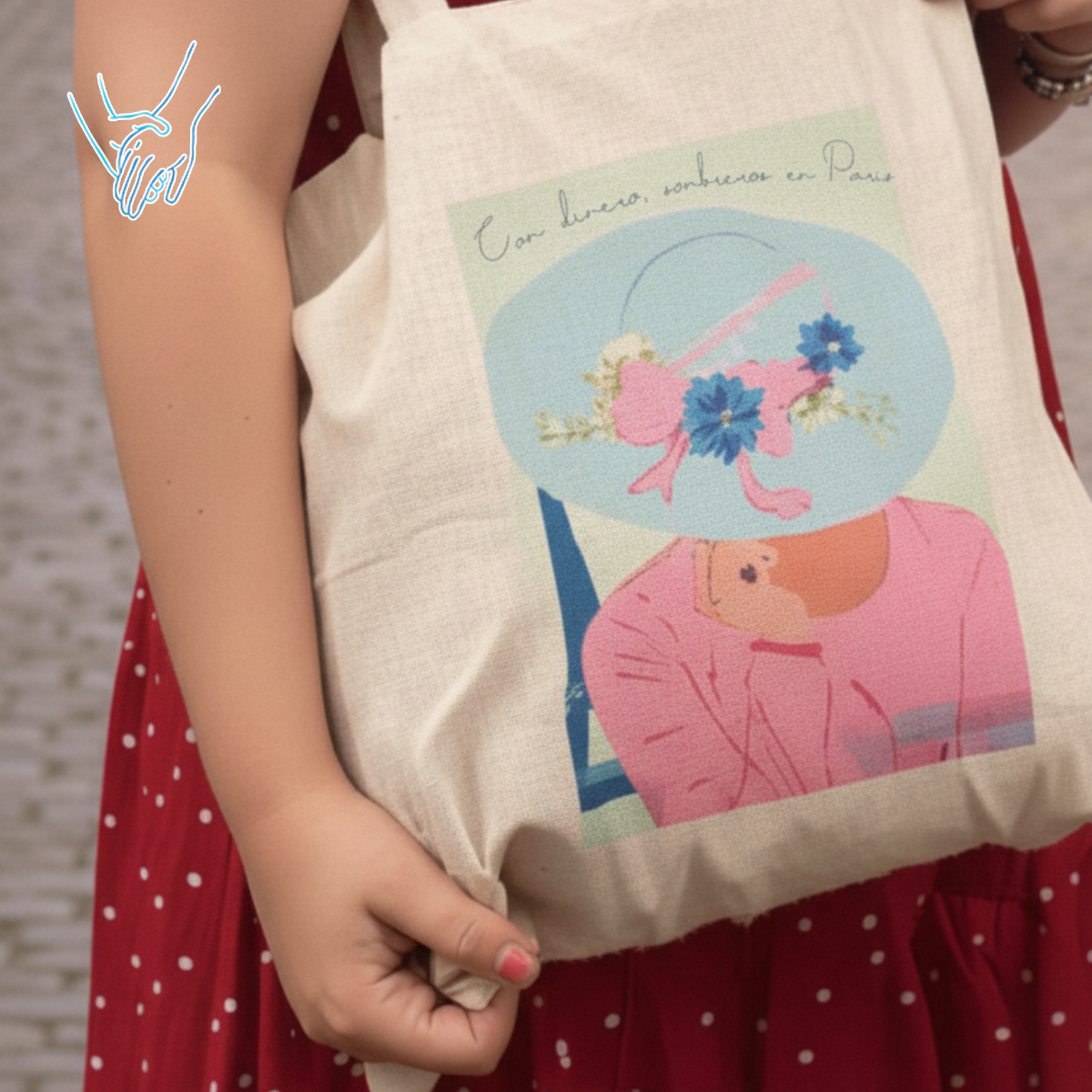 Bolsa refranero "Con dinero, sombreros a Paris"